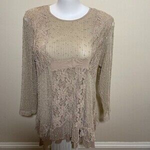 Indigo Soul Tan Lace Tunic - 2XL